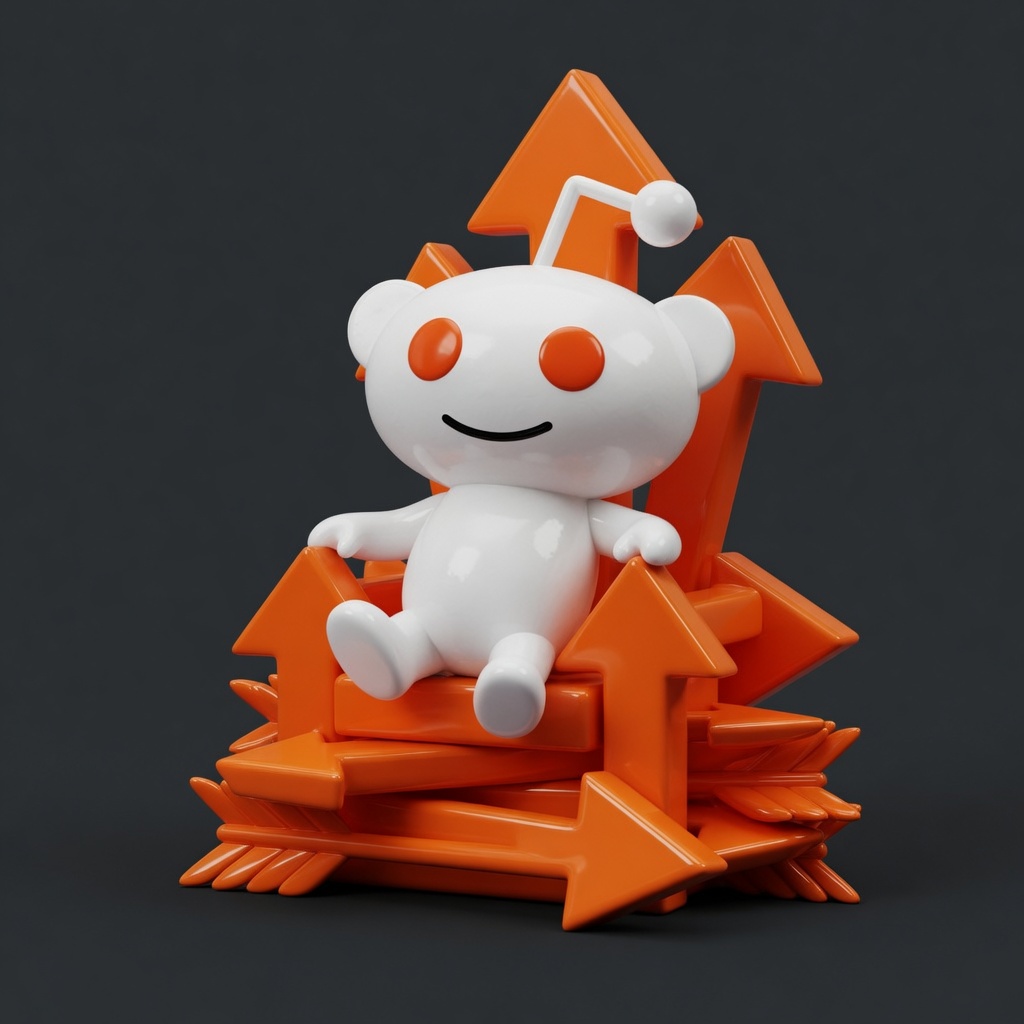 Snoo sitting on a pile of upvotes